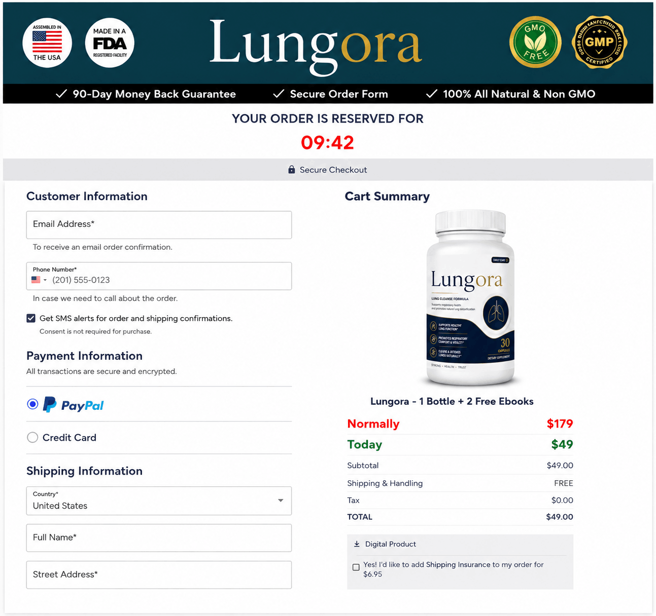 Lungora   order slip